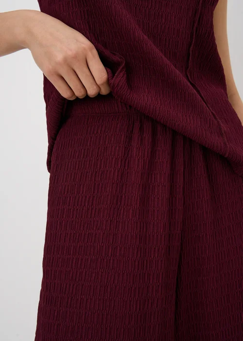 Berry Textured Culotte Co Ord Trousers - 8 Image 3
