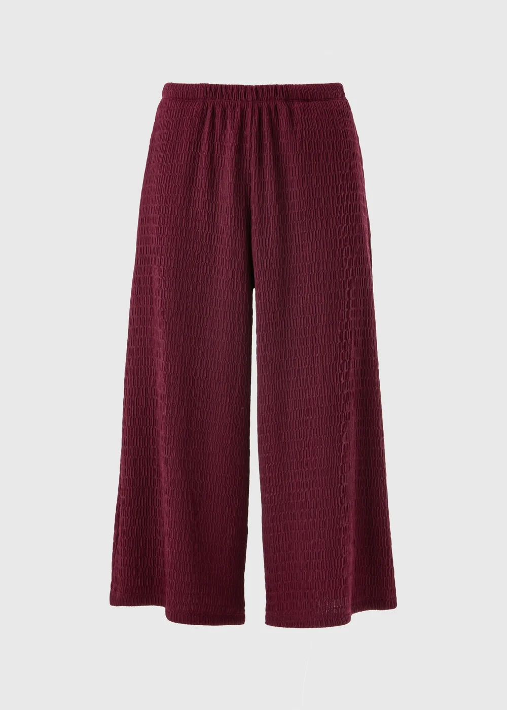 Berry Textured Culotte Co Ord Trousers - 8 Image 4