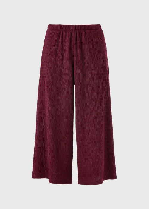 Berry Textured Culotte Co Ord Trousers - 8 Image 4