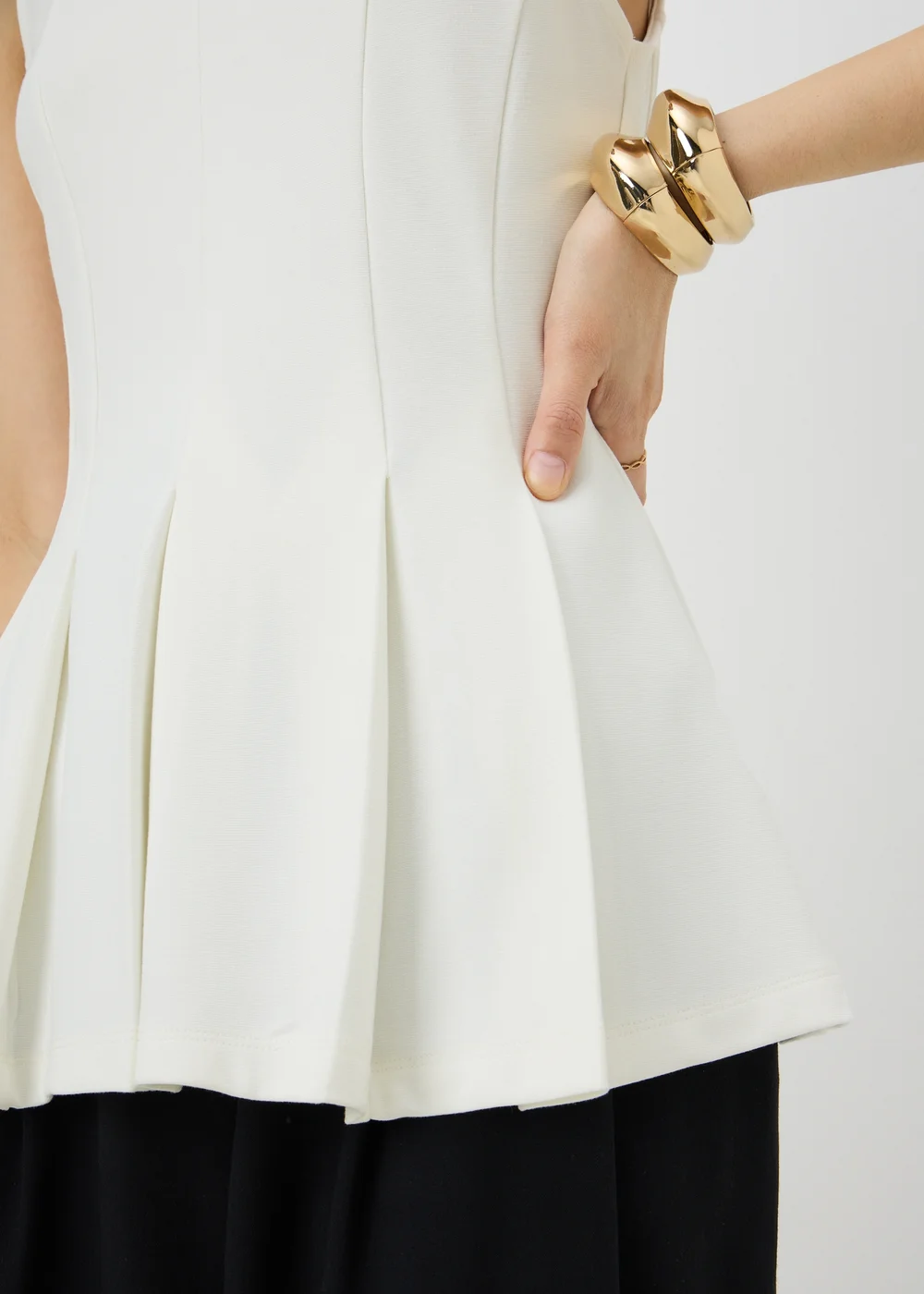 Cream Fit & Flare Vest Top - 8 Image 3