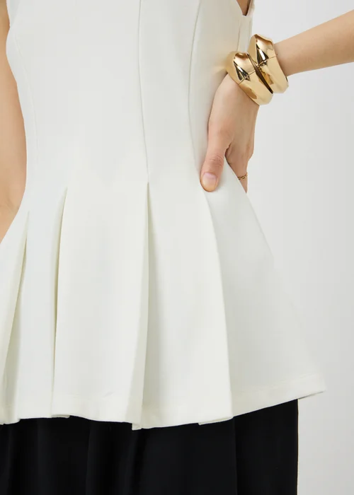 Cream Fit & Flare Vest Top - 8 Image 3