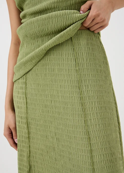 Olive Textured Jersey Co Ord Skirt - 8 Image 3