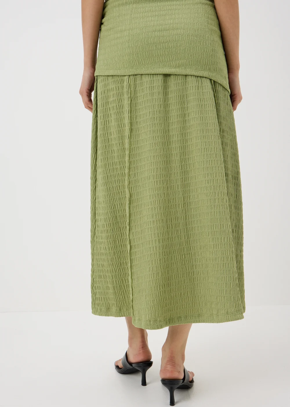 Olive Textured Jersey Co Ord Skirt - 8 Image 2