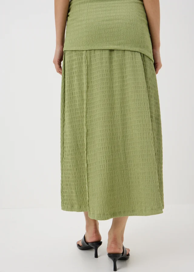 Olive Textured Jersey Co Ord Skirt