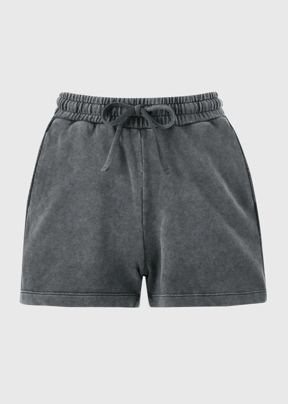Charcoal Acid Wash Co Ord Jogging Shorts - XS Image 3