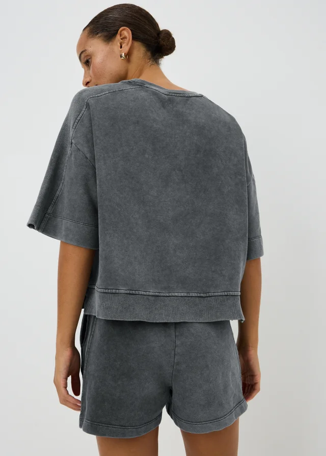 Charcoal Acid Wash Co Ord T-Shirt