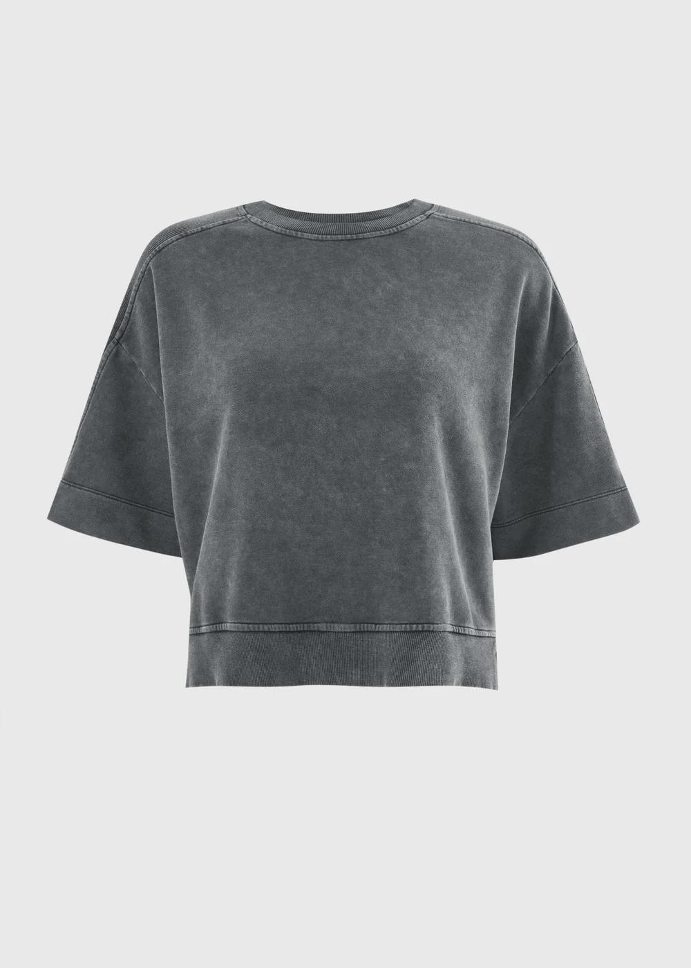 Charcoal Acid Wash Co Ord T-Shirt - XS Image 2