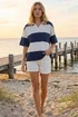Roman Navy Collared Stripe T-Shirt - 10 Image 2