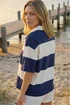 Roman Navy Collared Stripe T-Shirt - 10 Image 3