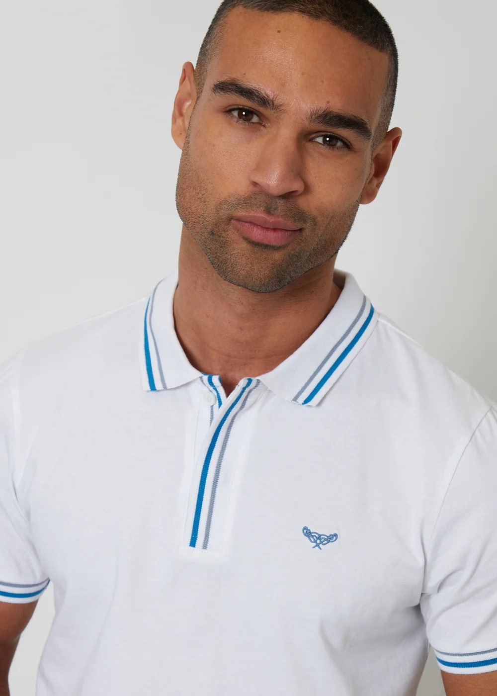 Threadbare White Contrast Tipping Cotton Jersey Polo Shirt - 2XL Image 4