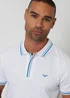 Threadbare White Contrast Tipping Cotton Jersey Polo Shirt - 2XL Image 4