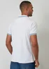 Threadbare White Contrast Tipping Cotton Jersey Polo Shirt - 2XL Image 2