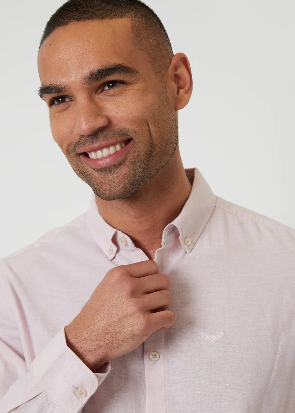 Threadbare Pale Pink Linen Blend Long Sleeve Shirt - XL Image 4