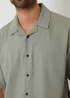 Threadbare Soft Green Linen Blend Revere Collar Short Sleeve Shirt - M Image 4