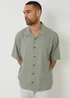 Threadbare Soft Green Linen Blend Revere Collar Short Sleeve Shirt - M Image 1