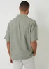 Threadbare Soft Green Linen Blend Revere Collar Short Sleeve Shirt - M Image 2