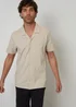 Threadbare Stone Cotton Pique Revere Collar Short Sleeve Shirt - XL Image 1