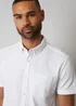 Threadbare White Cotton Pique Short Sleeve Shirt - M Image 4