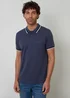 Threadbare Blue Jetted Pocket Cotton Polo Shirt - L Image 1