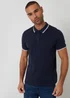 Threadbare Navy Jetted Pocket Cotton Polo Shirt - 2XL Image 1