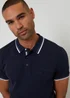 Threadbare Navy Jetted Pocket Cotton Polo Shirt - 2XL Image 4