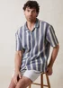 Threadbare Blue Crochet Relaxed Fit Short Sleeve Shirt - L Image 1