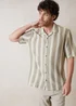 Threadbare Stone Crochet Relaxed Fit Short Sleeve Shirt - S Image 1