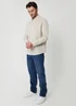 Threadbare Stone Linen Blend Long Sleeve Shirt - M Image 3