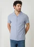 Threadbare Blue Linen Cotton Blend Short Sleeve Shirt - XL Image 1