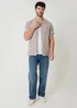 Threadbare Taupe Linen Cotton Blend Short Sleeve Shirt - 2XL Image 3