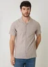 Threadbare Taupe Linen Cotton Blend Short Sleeve Shirt - 2XL Image 1