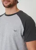 Threadbare Grey Raglan Short Sleeve Top & Shorts Lounge Set - M Image 4