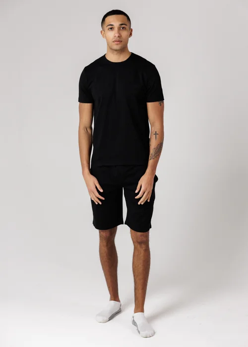 French Connection Black Cotton T-Shirt & Shorts Co Ord Set - L Image 4