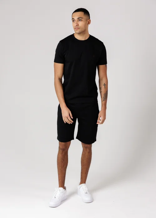 French Connection Black Cotton T-Shirt & Shorts Co Ord Set - L Image 3
