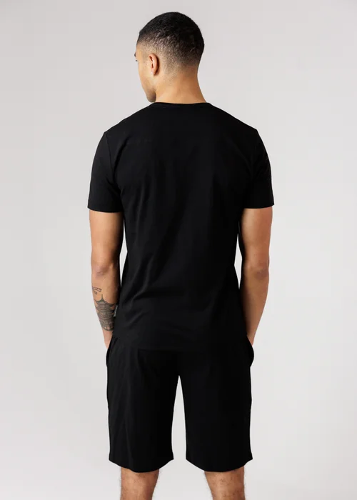 French Connection Black Cotton T-Shirt & Shorts Co Ord Set - L Image 2