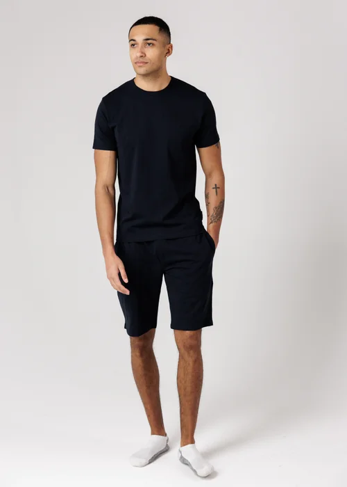 French Connection Navy Cotton T-Shirt & Shorts Co Ord Set - XL Image 1