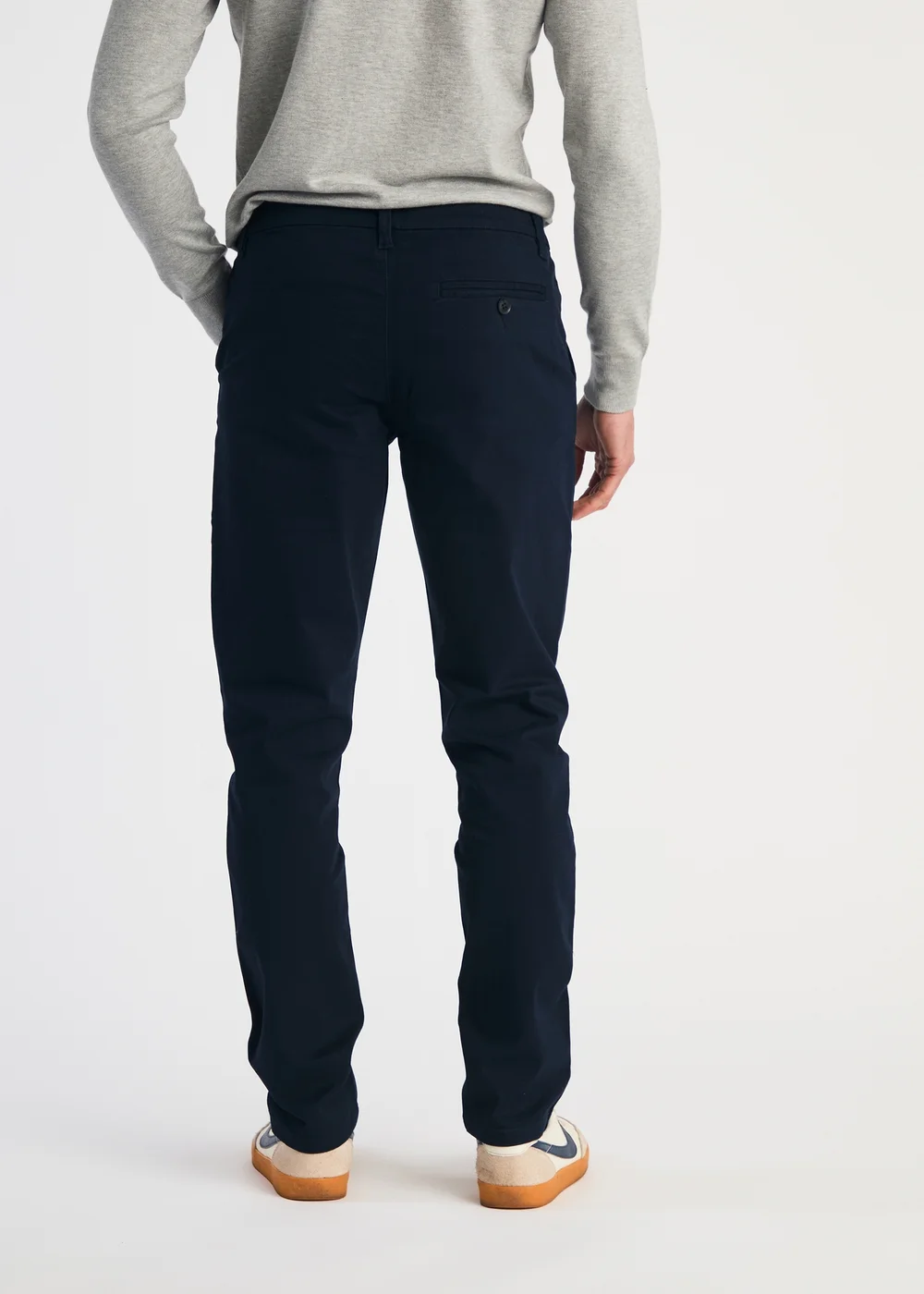 French Connection Navy Cotton Relaxed Fit Chino Trousers - M Image 2