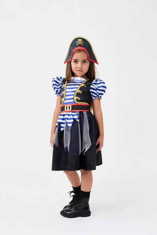 Vanilla Underground Kids Multicoloured Fearsome Pirate Girls Costume (3 - 10 Years) - 8-10 Yrs Image 1