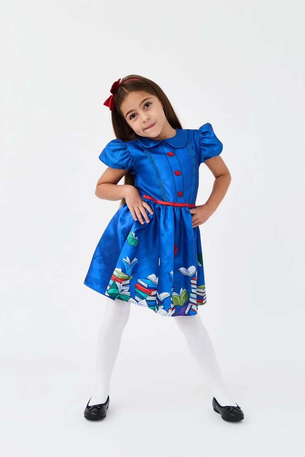 Vanilla Underground Kids Blue Magic Book Worm Girl Costume (3-10 Years) - 6-8 Yrs Image 1