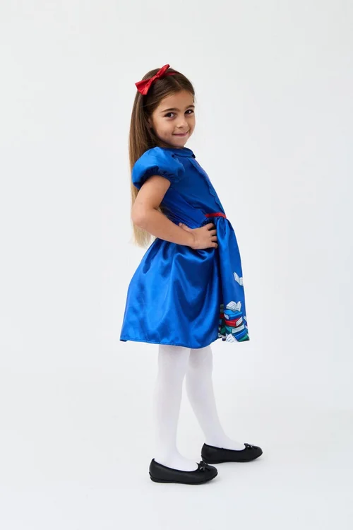 Vanilla Underground Kids Blue Magic Book Worm Girl Costume (3-10 Years) - 6-8 Yrs Image 2