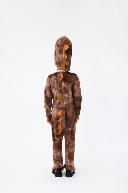 Vanilla Underground Kids Brown T-Rex Dinosaur Costume (3 -10 Years) - 4-6 Yrs Image 3
