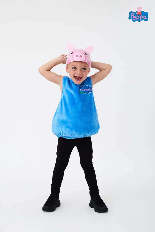 Vanilla Underground Peppa Pig Kids Blue George Pig Costume (2 - 6 Years)