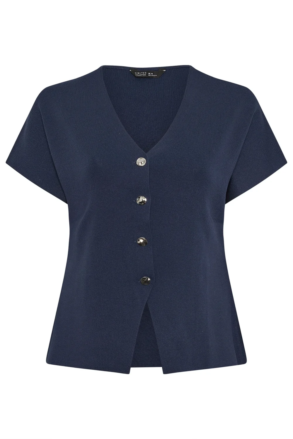 Yours Limited Curve Navy Blue Short Sleeve Knitted Top - 20 Image 5