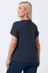 Yours Limited Curve Navy Blue Short Sleeve Knitted Top - 20 Image 3