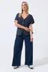 Yours Limited Curve Navy Blue Short Sleeve Knitted Top - 20 Image 2