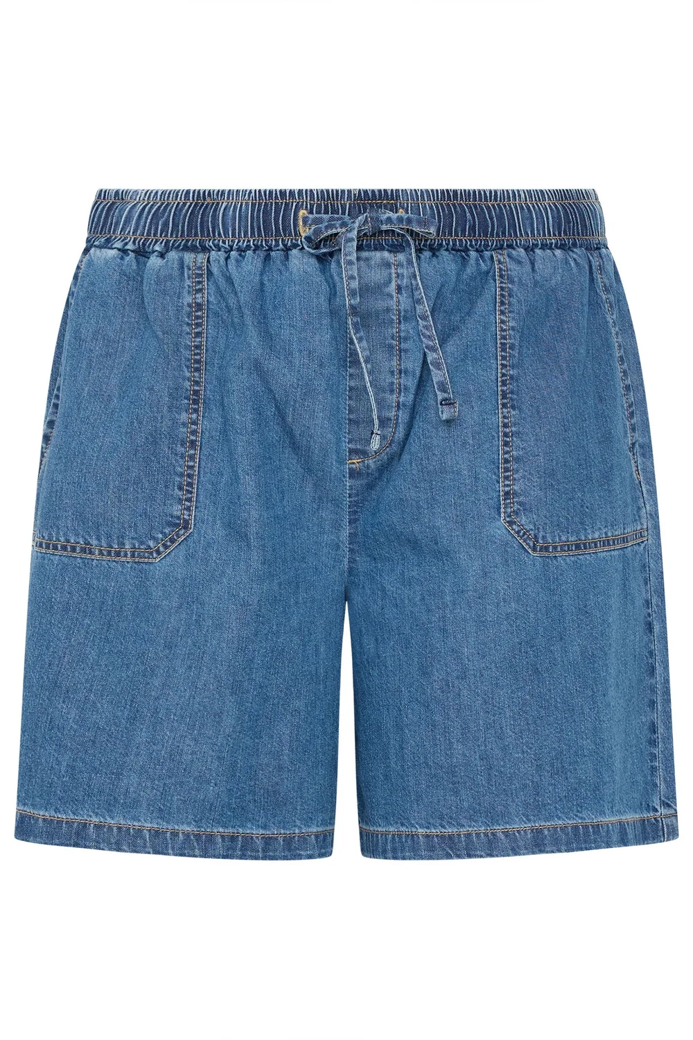Yours Curve Blue Denim Tie Waist Shorts - 24 Image 5