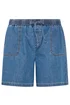 Yours Curve Blue Denim Tie Waist Shorts - 24 Image 5