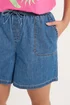 Yours Curve Blue Denim Tie Waist Shorts - 24 Image 4