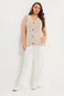 Yours Curve Natural Brown Button Through Knitted Waistcoat - 26-28 Image 2
