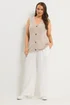 Yours Curve Natural Brown Button Through Knitted Waistcoat - 26-28 Image 3